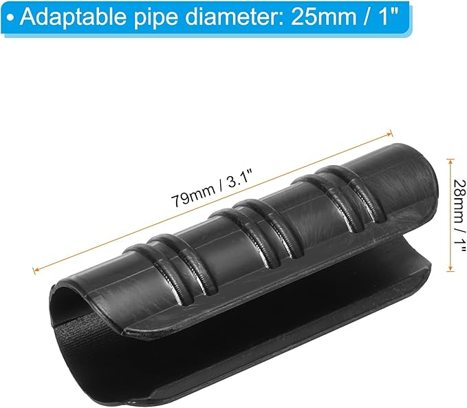 PATIKIL Greenhouse Clamp 50 Pack Plastic Garden Buildings Tube Clips Snap Hoop for 1 25mm Pipe Greenhouse Film Frame Sunshade Net Black