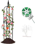 Garden Trellis for Climbing Plants Outdoor Plant Support for Potted Plants Climbing Vine Rose Clematis Vegetable Cucumber Garden Obelisk Tower 60cm 90cm 120cm 150cm 180cm(Black28x90cm)