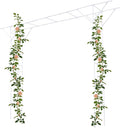 11.8x8.9ft Large Garden Trellis for Climbing Plants Heavy Duty Steel Arch Trellis for Outdoor Cucumber Grape Rose Pea Flower Plant Support Garden Arch for Wedding Arch Decor (White)