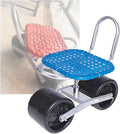 Garden Stool with Wheels Load-Bearing Capacity 150kgRolling Garden Cart Adjustable Height 22-36cmfor Orchards Farms Home(Blue)