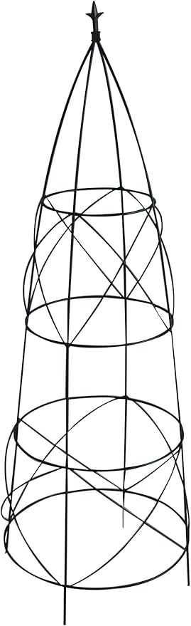 Panacea 89357 Circular Obelisk with Finial Black 36-Inch