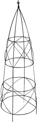Panacea 89357 Circular Obelisk with Finial Black 36-Inch