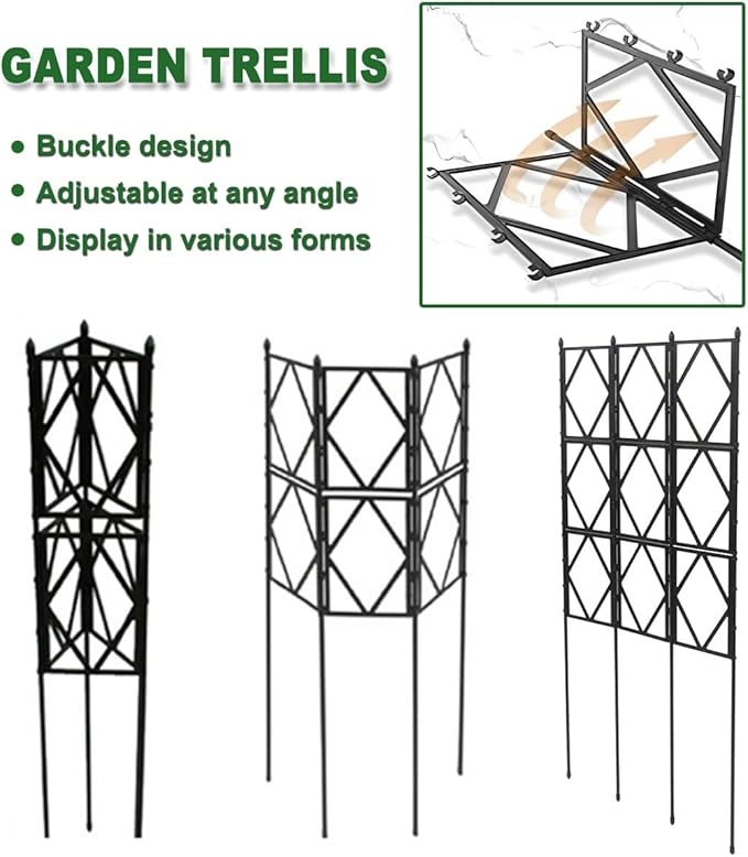 LTSRLL Large Metal Garden Trellis 90cm/35.4in 120cm/47.2in 150cm/59in 180cm/70.8in 220cm/86.6in Hoya Support Foldable Climbing Plant Stake(White120cm/47.2in)