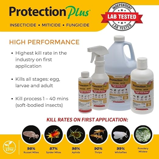 Environmental Plant Management Protection Plus Ready To Use | Oil-Free Contact Insecticide for Plants | Kill Aphids Whiteflies Spider Mites &amp Other Soft-Bodied Pests | Natural | Indoor &amp Out