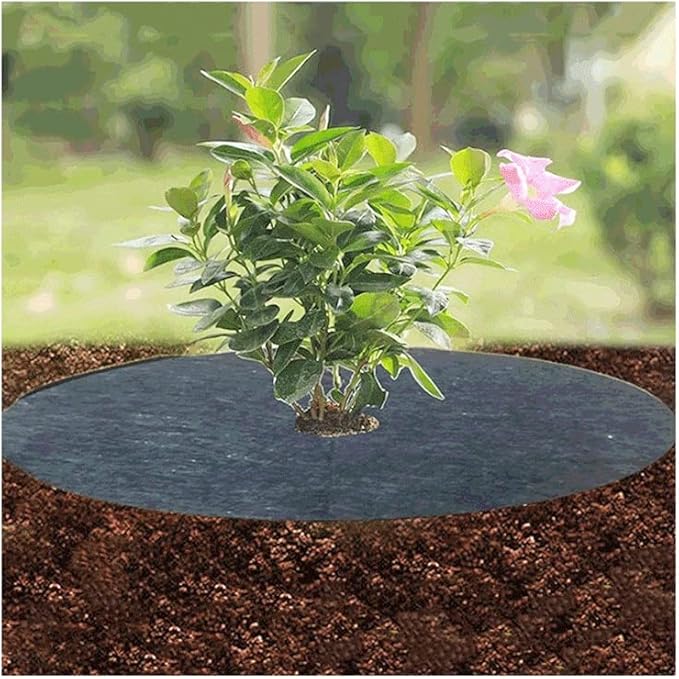 10pcs Tree Protection Weed Mats Ecological Control Cloth Mulch Ring Round Weed Barrier Plant Cover for Indoor Outdoor Gardens Accessories (Size : 25CM X 3CM)