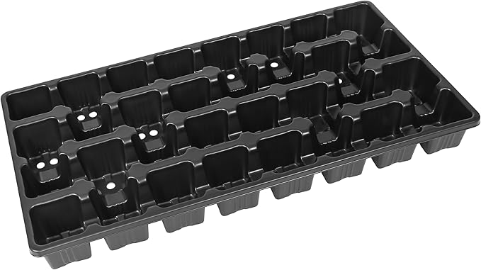 SUNPACK 22 x 10.5 Heavy Duty 32-Cell Carrying Tray Black 2 (Pack of 10) - Ideal for Greenhouses or Indoor Gardening - Allows for Easy Transportation of Seedlings