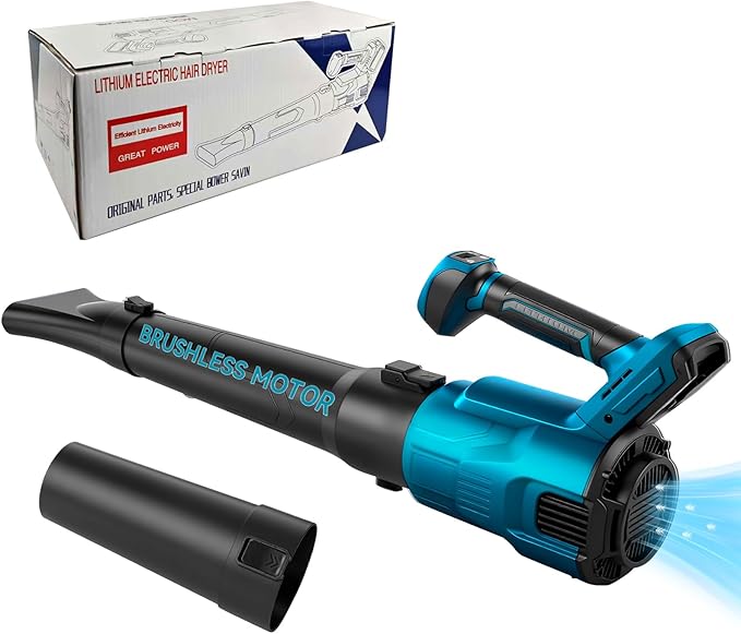 Cordless Leaf Blower Compatible with Makita 18v Battery Brushless Motor 130mph Wind Speed 480cfm Air Volume 3 Speed Adjustment with Dual Nozzles for Yard Snow Dust Leaves Cleaning