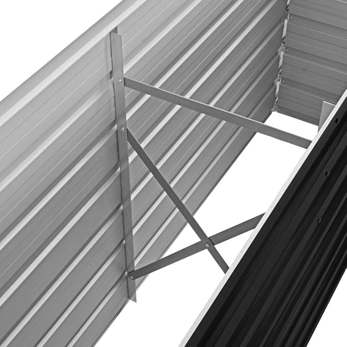Garden Raised Bed Anthracite 63x15.7x17.7 Galvanised Steel