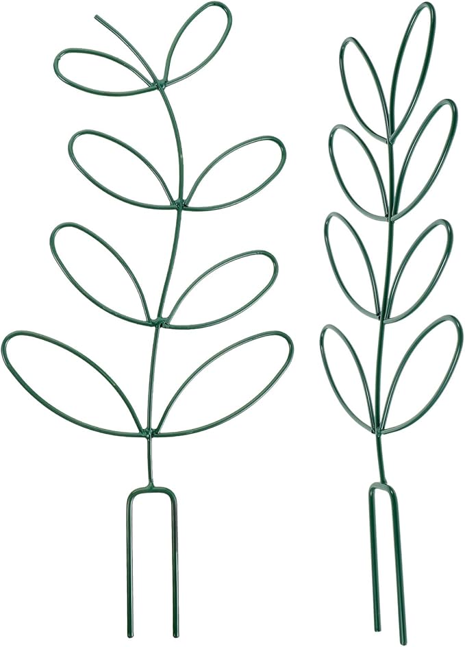 2pcs Green Metal Tomato Cages Plant Climbing Support Trellis Rack for Garden Climbing Plants and Indoor Tall Stands