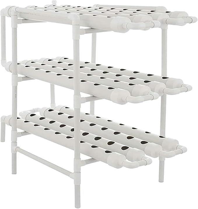 Hydroponics 3 Layer 108 Holes PVC Pipe Hydroponic Kit for Planting Lettuce Outdoor Garden Hydroponics Growing Tower 0823*