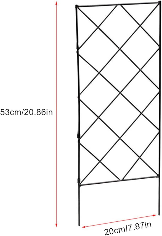Garden Trellis 8x21in Black Plant Support Frame Metal Plant Support Stakes for Climbing Vines and Flowers Stands