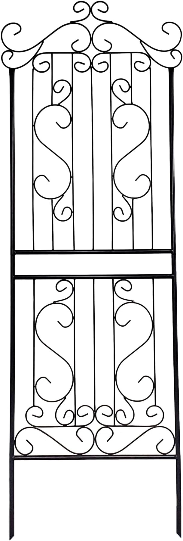 1 Pack 70.8 H x 24.5 W Garden Trellis for Climbing Plants Outdoor Metal Rustproof Roses Trellis Potted Vines Vegetables Flowers Wire Lattices for Ivy Cucumbers Clematis Black