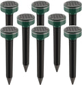 8 Pack Ultrasonic Solar Mole Repellent Gopher Repellent Waterproof Vole Chipmunk Groundhog Repellent Outdoor Sonic Spikes Rodent Repellent Mole Deterrent Snake Repellent for Yard Lawn