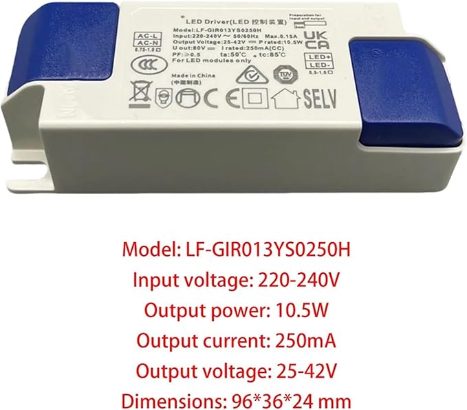 for LiFud LED Driver Ballast LF-GIRxxxYS Series 21W 500mA 23.4W 600mA 28W 700mA 30W 750mA 32W 800mA 34W 850mA Power Supply(LF-GIR024YS0500H)