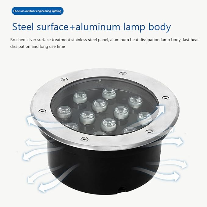 Outdoor Ground Light Recessed Round Landscape Lamp AC85-110V IP66 Waterproof Spotlight for Driveway Garden Pathway Patio Step Underground Light
