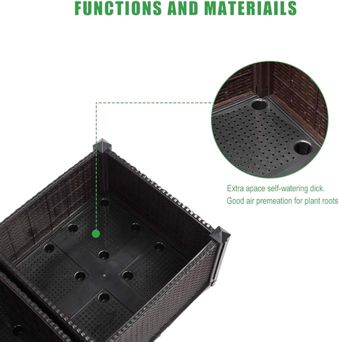 4pcs Raised Garden Bed Kit - Elevated Planter Garden Box for Flower/Herb OutdoorElevated Flower Bed Plant ContainerPlanters for Outdoor Plants Raised Garden Bed Planter Box Elevated Garden Boxes