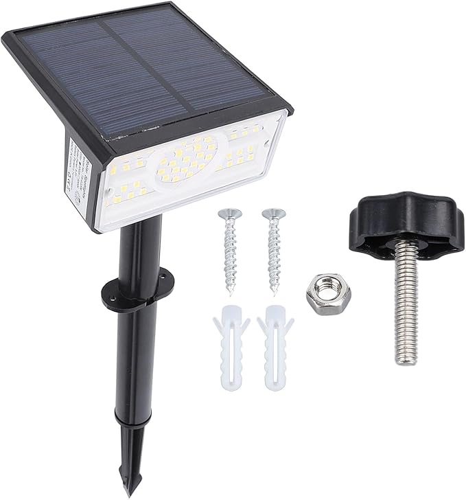 flexman Solar Spot Light 49 LEDs IP65 Solar Powered Outdoor Landscape Spotlights 8 12 Hours Lighting Time for Villa Courtyard Garden Backyard Lawn Pathway (White Light)