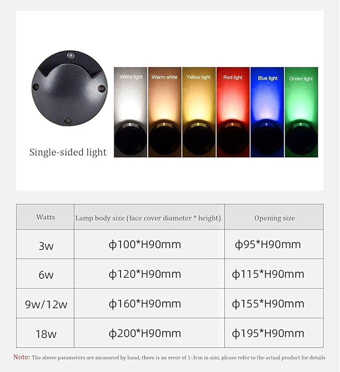 Low Voltage Underground Light Outdoor LED Recessed Ground Lights IP65 Waterproof DC12/24V Embedded Landscape Lights for Driveway Deck Step Garden Spotlight