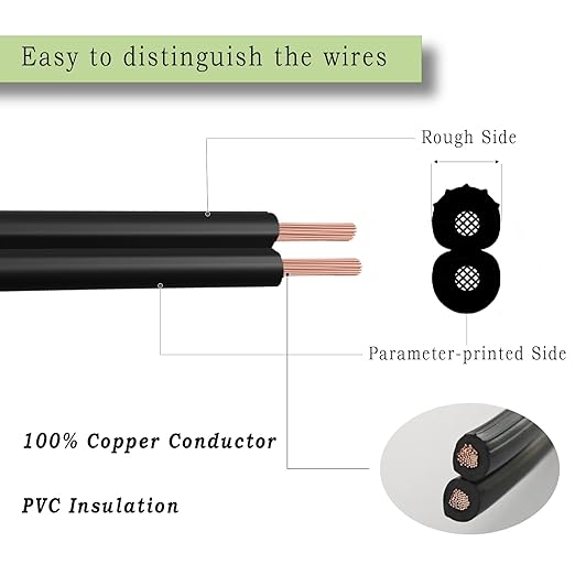 12/2 Low Voltage Landscape Lighting Wire 200ft 12AWG*2 Conductor Waterproof Pure Copper Outdoor Direct Burial 200 feet Black