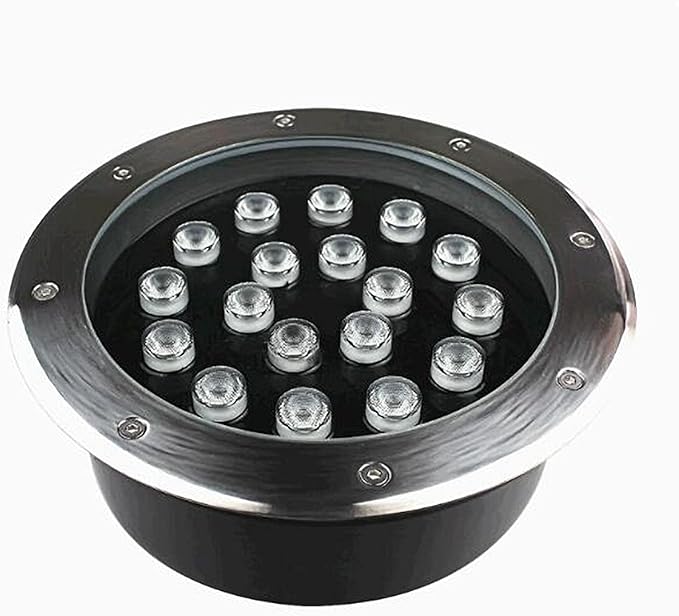 LED Landscape Lights - Outdoor Buried Waterproof Spotlights AC 85-265V Recessed Ground Lamp Easy to Install (Green 18W Blue 6W)