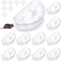 Qualirey 12 Pcs Mouse Station with Keys Mice Bait Stations Waterproof Indoor Outdoor Traps Boxes Bait Not Included Suitable for Small (Translucence)