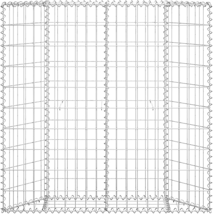 Trapezium Gabion Raised Bed Galvanized Steel 39.4 x 7.9 x 39.4 Outdoor Raised Garden Bed Metal Planter with High Load Capacity for Flower Beds Vegetable Garden Bed and Patio Planters