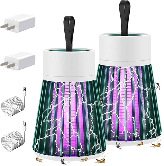 Mozz Guard Mosquito Zapper 2025 New MozzGuard Outdoor Mosquito Lamp USB Charing and Low Noise Portable Cordless Zapper Outdoor for Indoor Home Garden Camping Picnic (2 Pack)