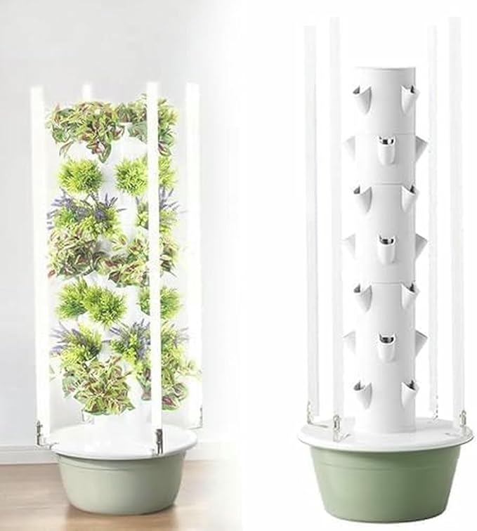 Automated Indoor Vertical Hydroponics Growing System Tower Garden for Herbs Vegetables Aquaponics Kits-*