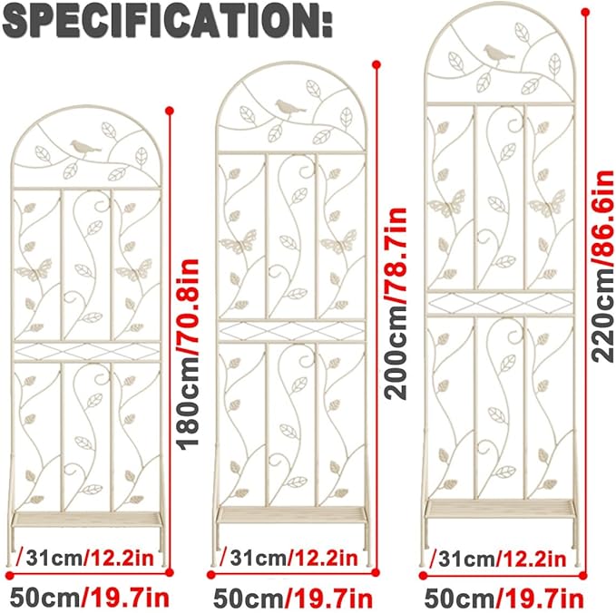 LTSRLL Extra Tall Garden Trellis Rust Proof Plant Screen Support with Base - Easy to Install - 4colors(Green200x50cm)