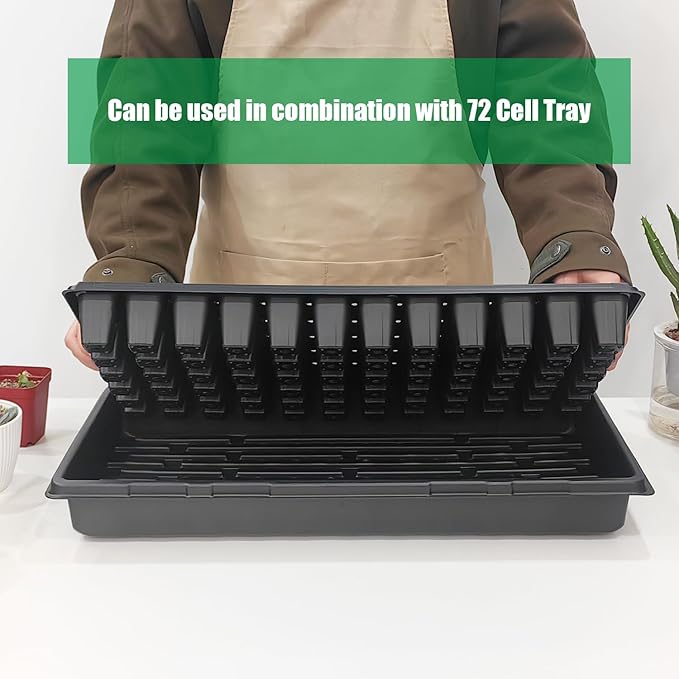 18-Pack 1020 Seedling Trays with Holes - Extra Strength Heavy Duty10 x 20 Reusable 1020 Nursery Trays for Seed Germination Plant Propagation Garden Seed Starter and Microgreens