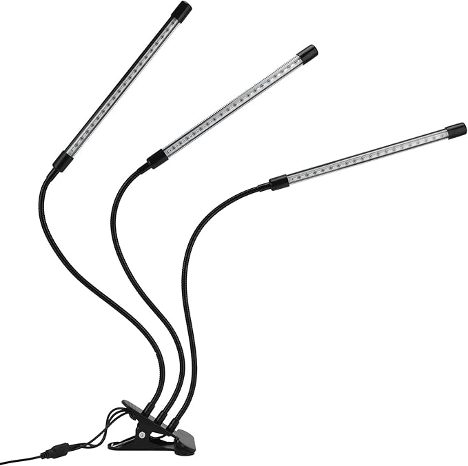 Indoor Plants Grow Device | 5V USB Powered Adjustable Gooseneck | Timing Garden Growth Lamp for Hydroponics/Horticulture/Vertical Farming | 3 Lighting Modes 360° Flexible Neck