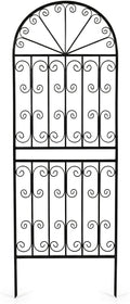 SCENDOR 70.8 H x 24.5 W Decorative Metal Garden Trellis - Rustproof Black Iron Arched Fence for Climbing Roses Clematis and Vines - Sturdy Plant Support for Patio Lawn and Backyard 1 Pack