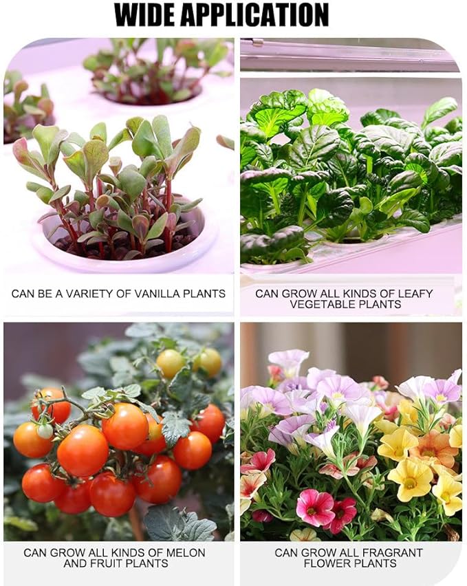 Smart Hydroponics Growing System with LED Light 48/64/90/120 Holes Hydroponic Tower Indoor Garden Hydroponics Growing Sys-tem for Home Vegetables FruitsClayPebbles-64holes