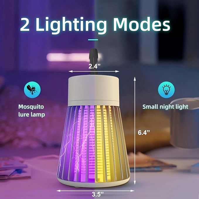 Mozz Guard Mosquito Zapper 2025 New MozzGuard Outdoor Mosquito Lamp USB Charing and Low Noise Portable Cordless Zapper Outdoor for Indoor Home Garden Camping Picnic (2 Pack)