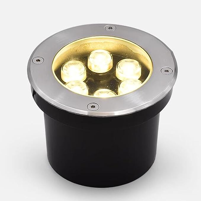 LED Landscape Lights - Outdoor Buried Lights AC 220V Round Embedded Spotlight IP67 Waterproof Ultra-Thin In Ground Pathway Illumination Easy to Install(Blue36W)