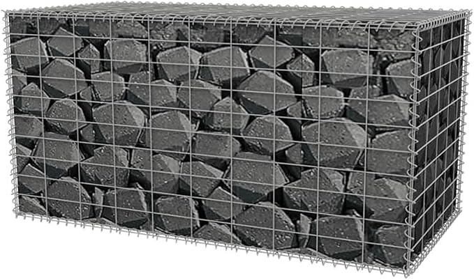 Gabion Basket Raised Bed Planter Gabion Wall Gabion Basket Pots Walls Flowers Stand Outdoor Grow Box Gabion Raised Bed Galvanised Steel 100x50x50 cm