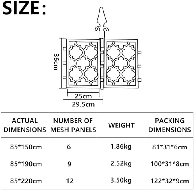 Vertical Plant Climbing Support Garden Trellis with Privacy Screen Outdoor Plastic-Coated Steel Pipe Grid Screen Shelf for Climbing Plants VinesWhite85 * 190cm
