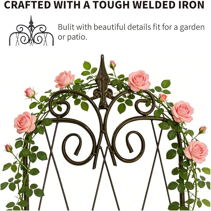 2 Pack 71 H x15 W TrellisBlack Garden Trellis for Climbing Plants Outdoor Metal Frame Sturdy Trellis for Rose