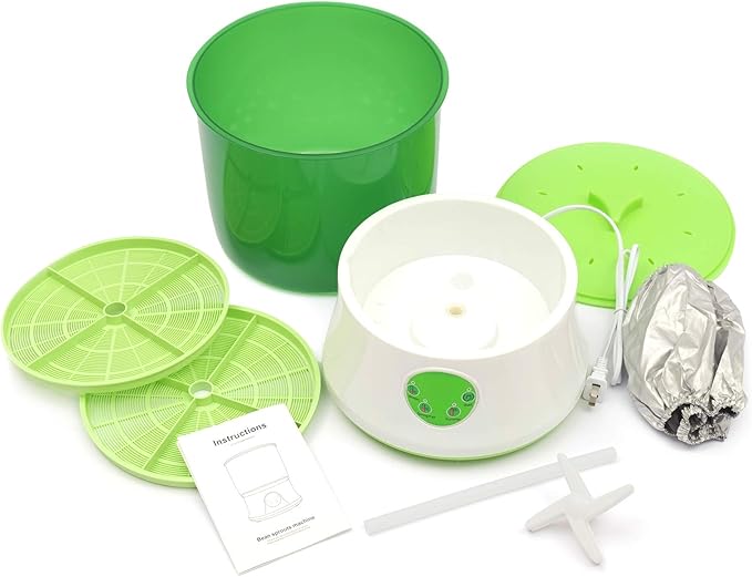 Seed Sprouter 2 Layers Bean Sprouts Machine Automatic Intelligence Electronical Seed Sprout Maker Homemade Food Grade 360 Degree Sprinkler