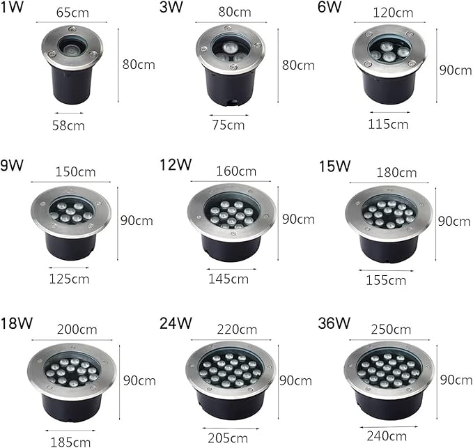2Pcs Outdoor Buried Lights - Ground Led Landscape Lamp Ip66 Waterproof Led Spotlights Garden Buried Lights Outdoor Round Recessed Ground Spotlight for Patio Walkway -Blanc-6W