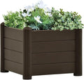 Garden Raised Bed Planter Boxes Outdoor Garden Bed Raised Planter Suitable for Restaurants Flowers Backyard Patios PP Mocha 16.9x16.9x13.8