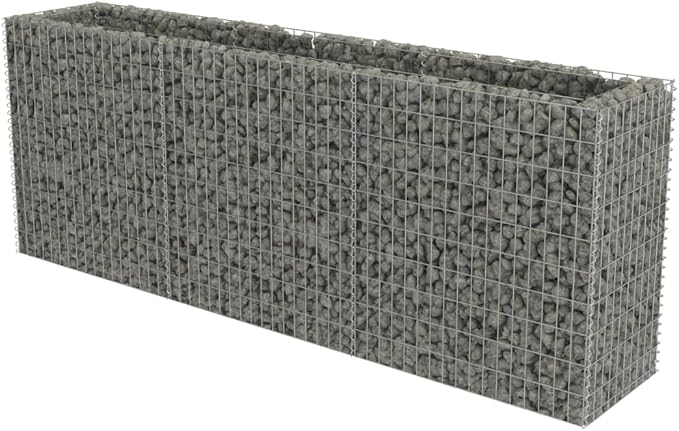 Gabion Raised Bed Patio planters Gardening Box Garden beds Outdoor Raised Flower Bed Suitable for Nursery Courtyard Orchard Arboretum Galvanized Steel 106.3x19.7x39.4