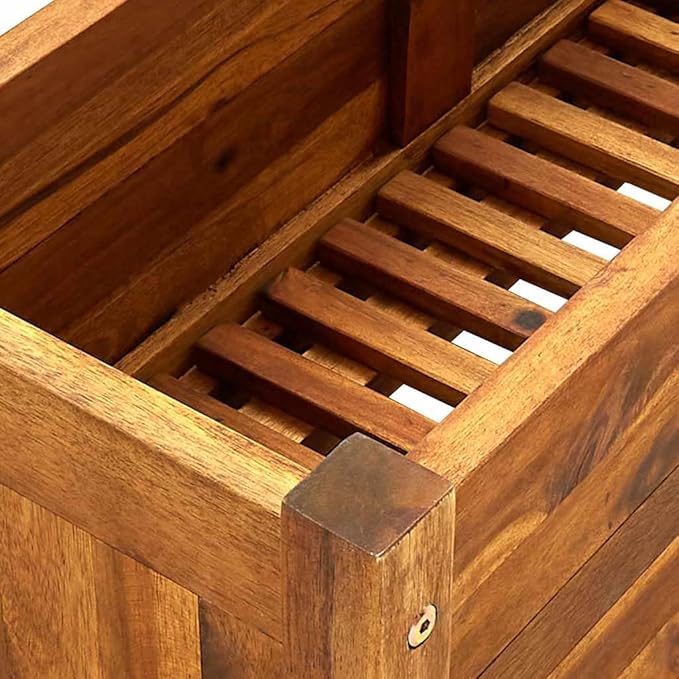 vidaXL Garden Raised Bed Wooden Raised Flower Bed for Flowers and Plants Solid Acacia Wood Planter Outdoor and Indoor Use Brown