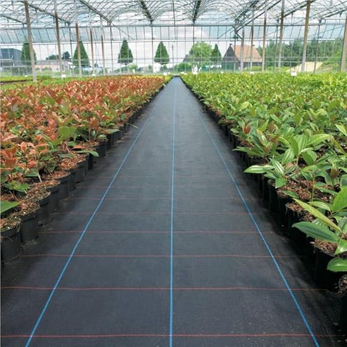 1.5 * 3/5 Meters Strong Breathable Plastic Mulch Weed Membrane Garden Landscape Fabric Ground Cover Sheet 1pc(1.5x5.0M)