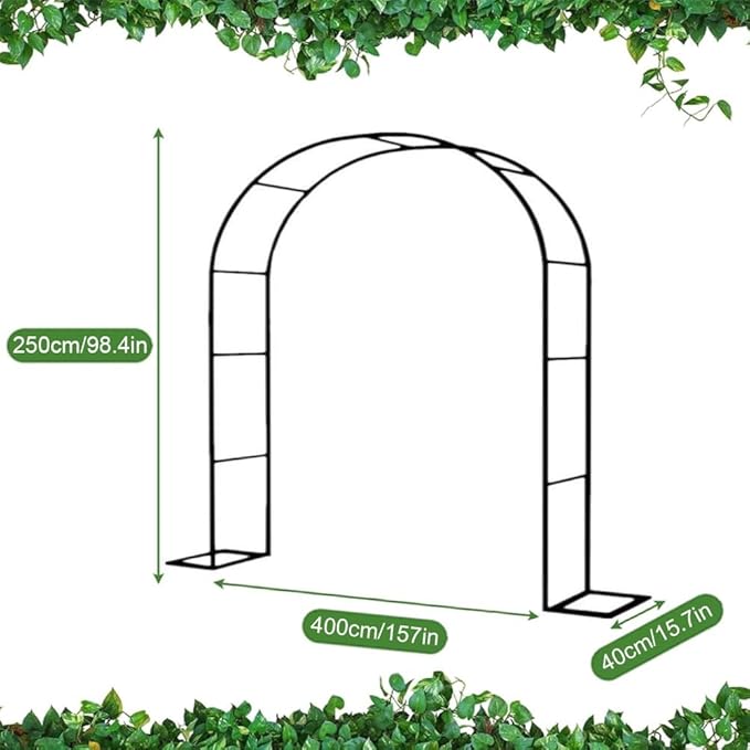 Garden Arch for Climbing Plants Outdoor Arch Trellis Garden Trellis Wedding Arches for Ceremony Christmas Birthday Party Baby Shower Decoration(W 400 x H 250 cm)