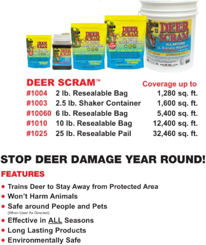 Epic Repellents Deer Repellent Granules - All Natural Pet Safe Mint Scent - 10 lb - Granule