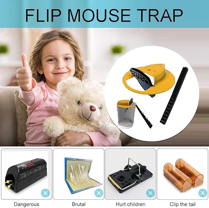 1PC Mouse Rat Trap Bucket Turnover Barrel Lid Mouse Rat Trap for Indoor Outdoor Mouse Rat Traps Compatible 5 Gallon Bucket（Without Barrel）