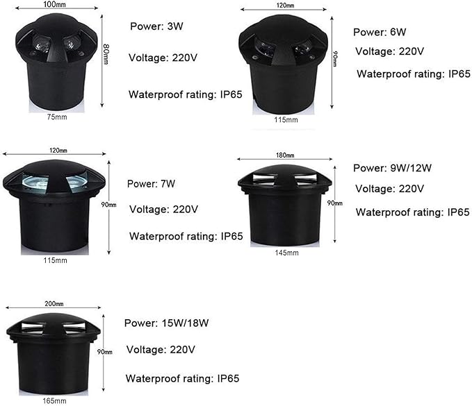 Ground LED Landscape Lights - 85-265V Outdoor Recessed Spotlight Underground Light LED Side Emitting No Glare Terrace Buried Lights IP65 Waterproof Recessed Wall Corner Floor Light