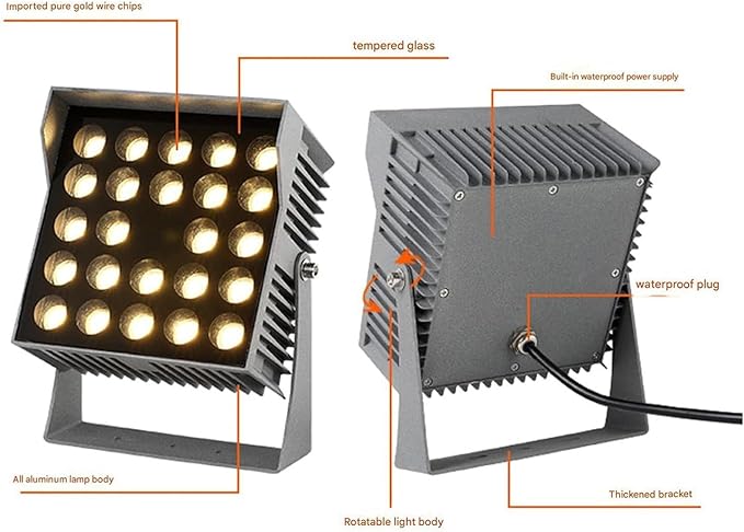 Square Narrow LED Flood Light - AC220V Spotlight Led Beam Lamp 30°A Beam of Light Spotlight Waterproof Long-Range Projection Lights Outdoor Wall Washer LampRed 4w