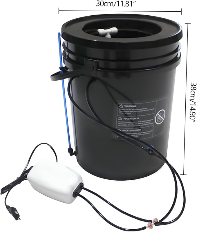 5 Gal Hydroponic Growing System Indoor Deep Water Culture with Drip Irrigation &amp Air Pump 8 Basket Kit for Vegetables Herbs Home Garden